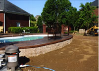 Upgrade decking to stamped concrete or other decorative concrete solutios
